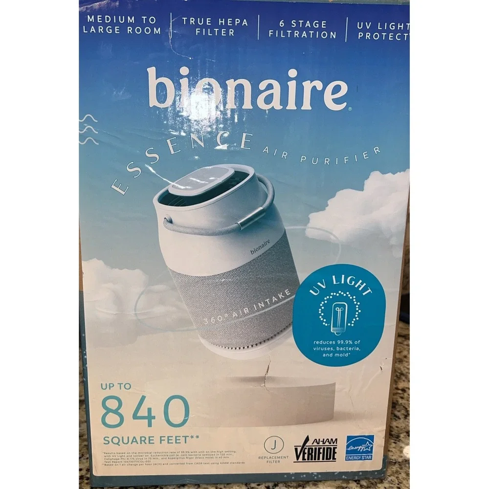 Bionaire Essence 360 Air Purifier TRUE HEPA Filter 6 Stage Filtration UV Light‎